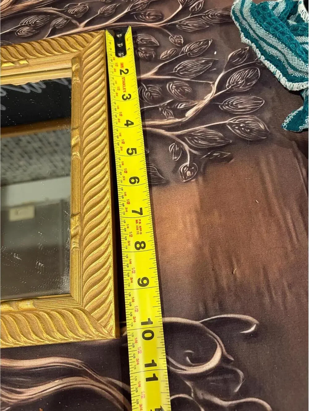 Vintage gold mirror 20x10